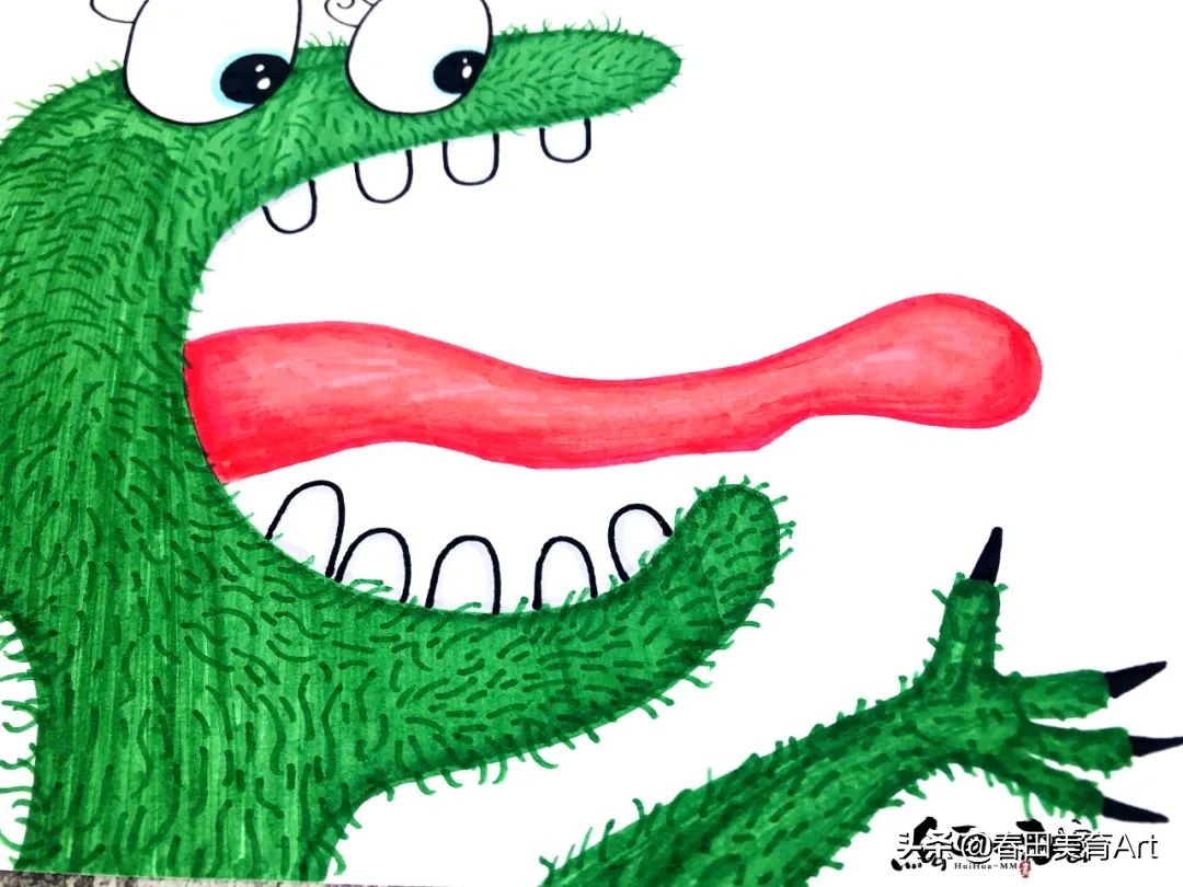 教程丨少儿美术课程《贪吃的小怪兽》