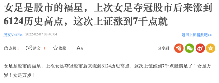 女足夺冠买什么股票（女足夺冠后A股开门红，上次夺冠飙到6000点……）