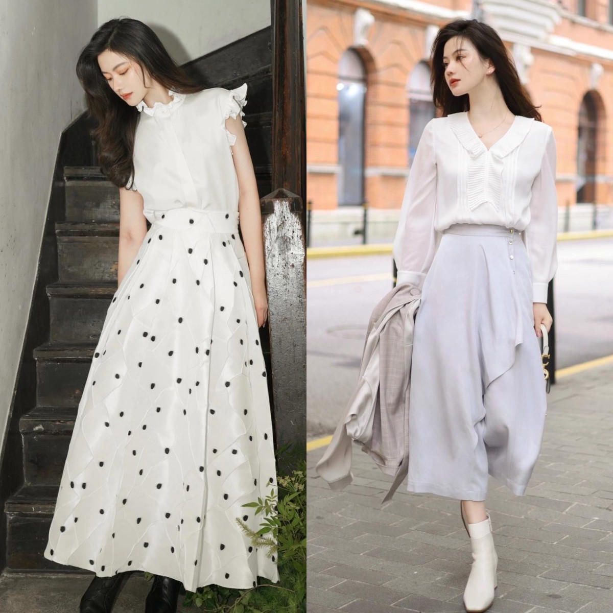 秋季半身长裙搭配什么上衣_巧兔教学
