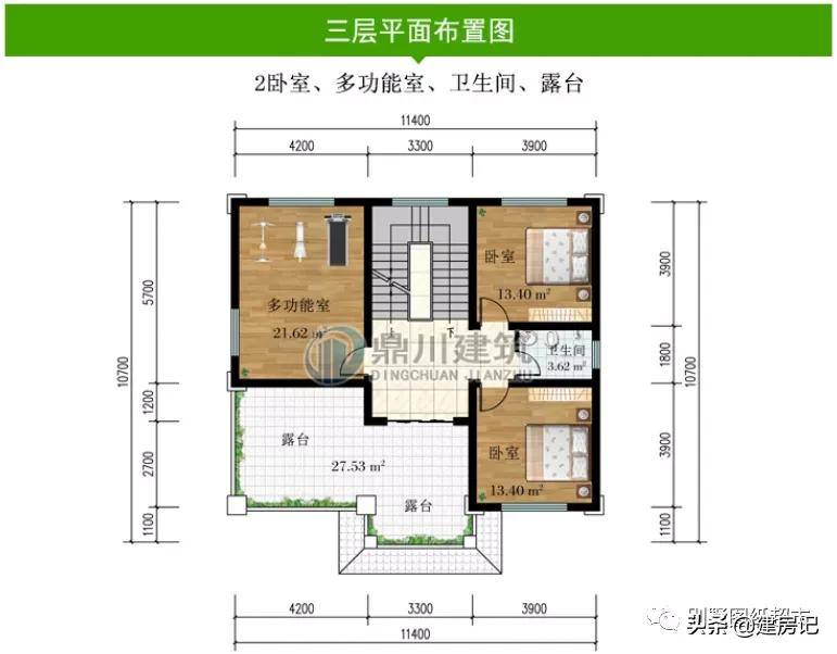 开间11米，广东17款三层农村别墅，尺寸布局有讲究，符合乡村风水