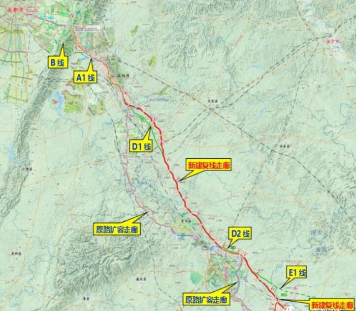 新成渝高速路线图复线图片