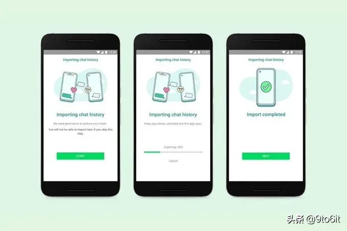 Whatsapp在安卓和iphone之間可進行數據傳輸
