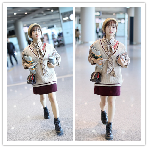 沈月的日常穿搭超可爱，学院风的穿搭就是美，都不像成年人了