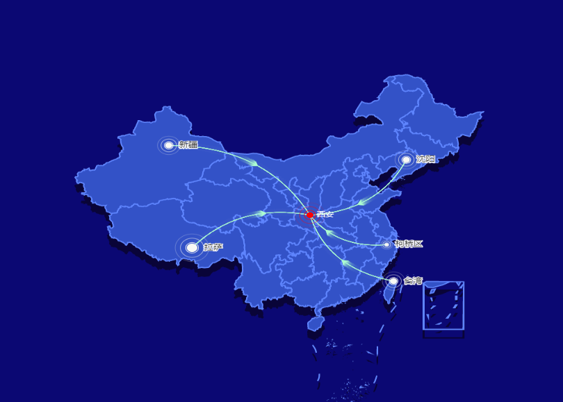 Vue3 + Echarts 5 绘制带有立体感流线中国地图，建议收藏