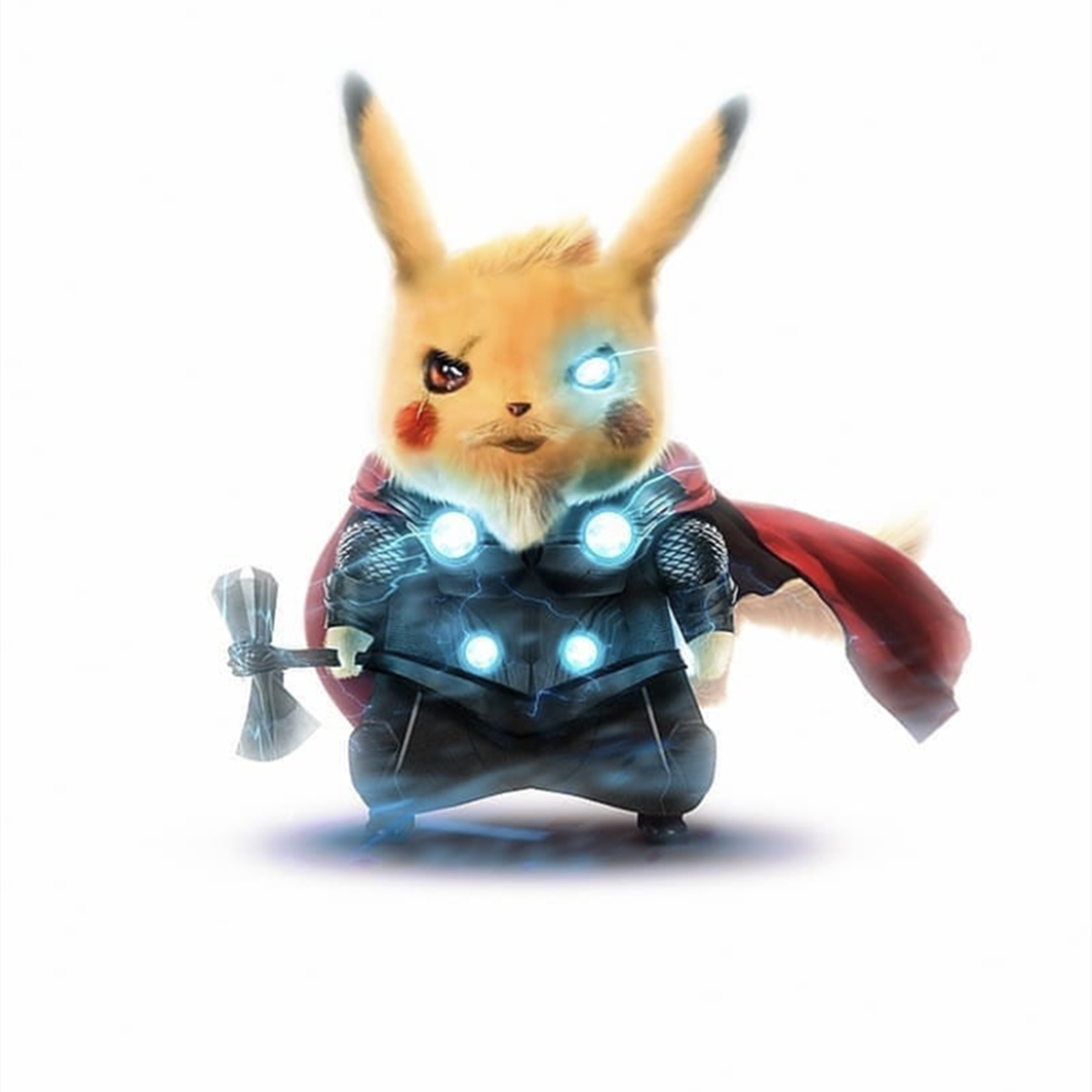 皮卡丘化身其他动漫人物,调皮地死侍,酷酷的雷神,还有魔人布欧