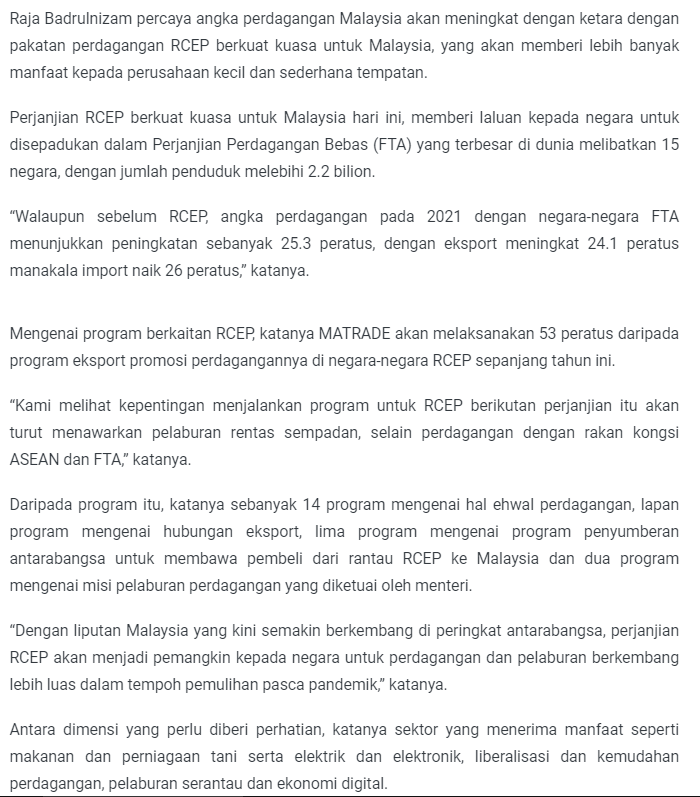 RCEP预计将在地缘政治动荡的情况下造成贸易转移