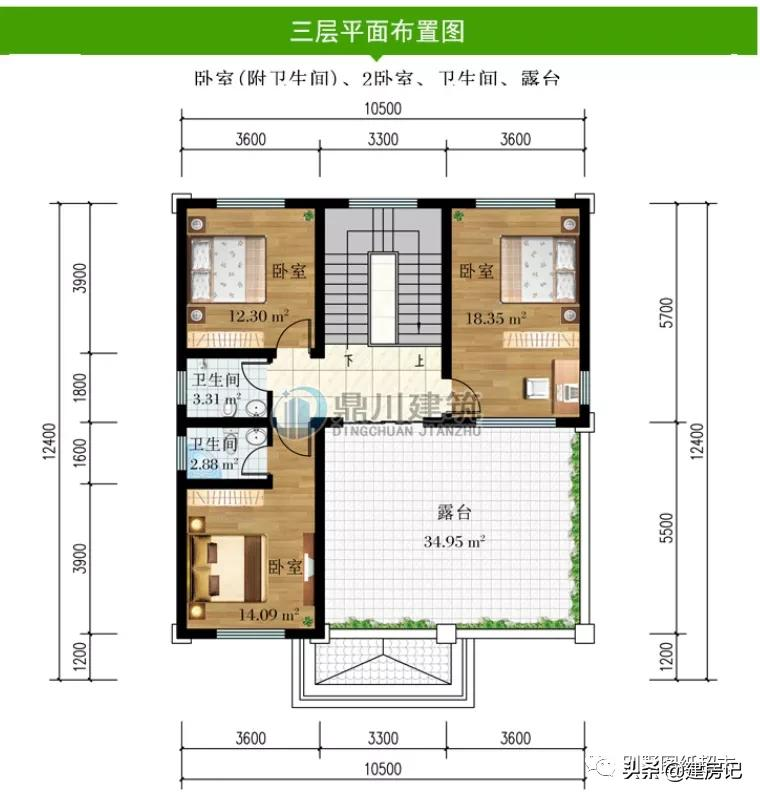 开间11米，广东17款三层农村别墅，尺寸布局有讲究，符合乡村风水