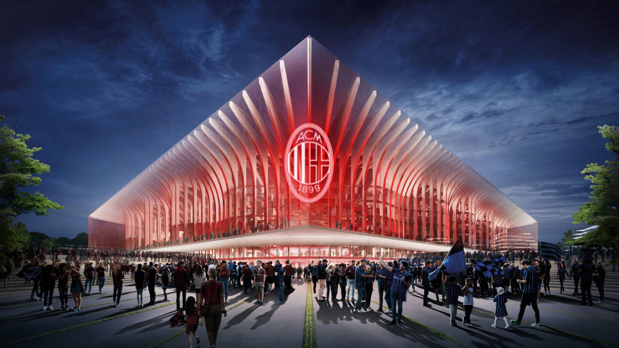 足球平面图画法(国际米兰和ac米兰的新球场方案公布,灵感源自"米兰大