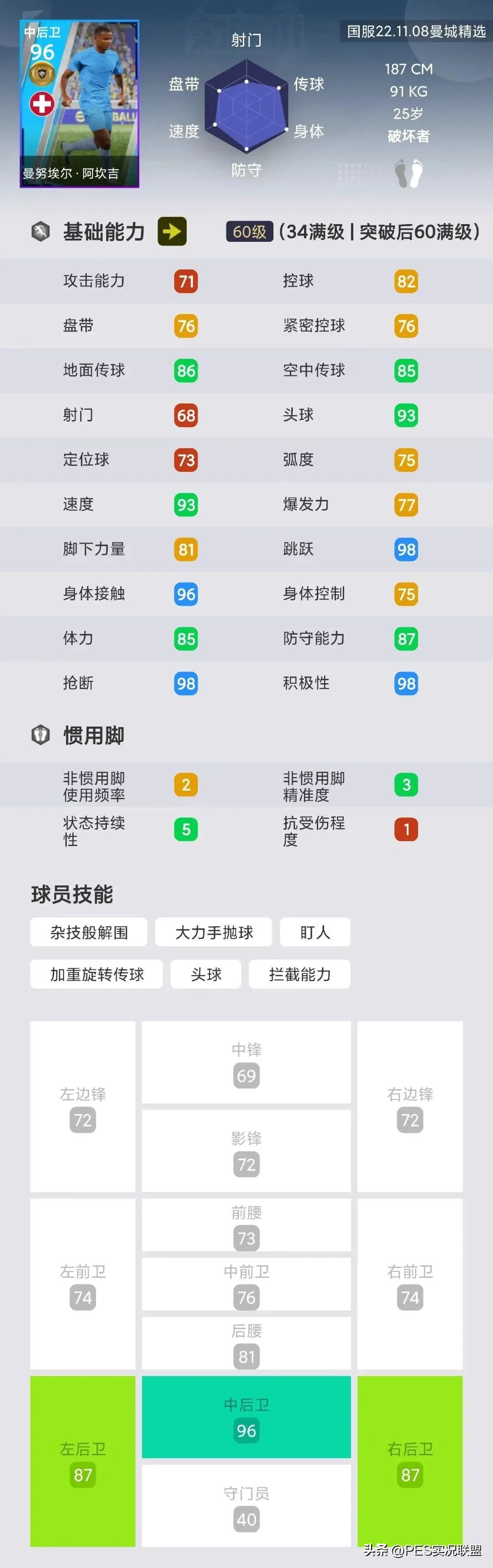 實況足球手游（八大精選五人畢業！實況足球國服手游曼城精選簡析）