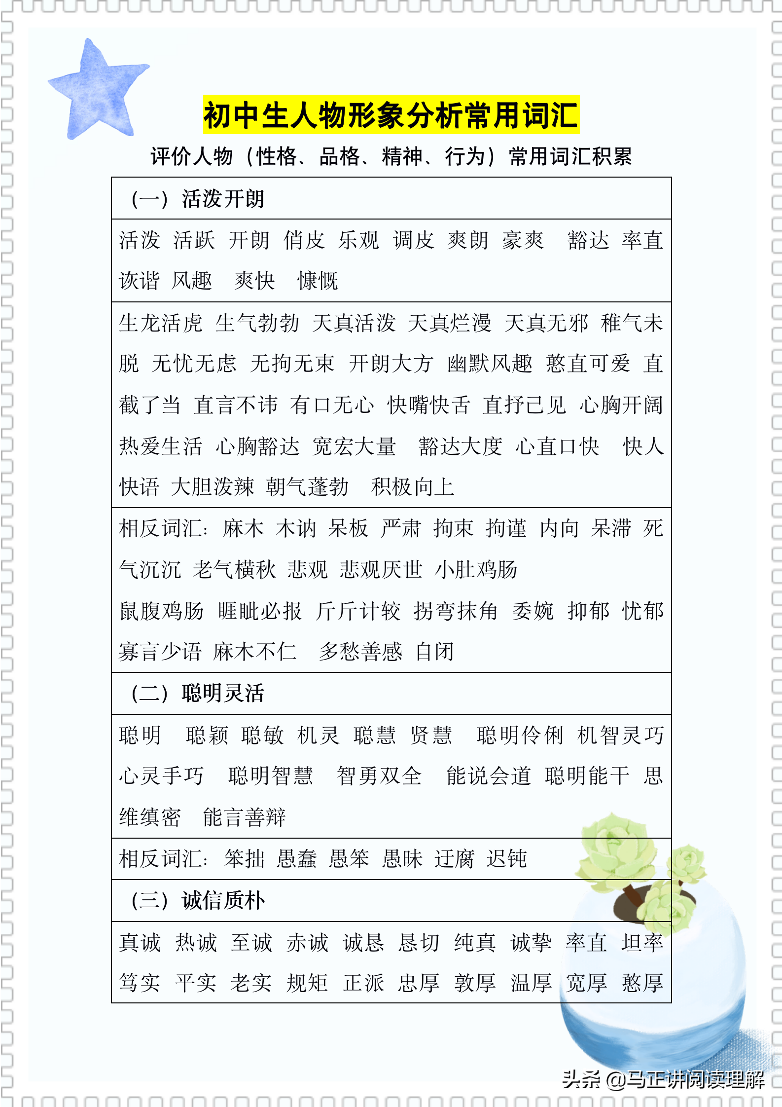 马正：考你没商量！初中生常考题型人物形象题，到底有多难拿高分