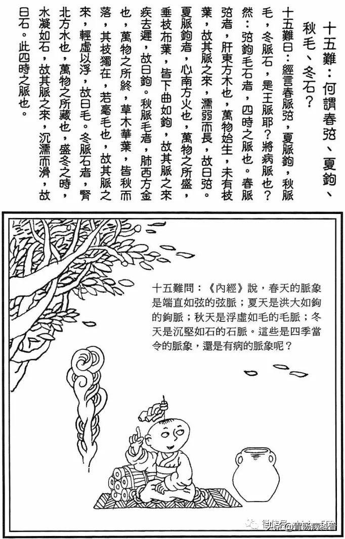 《漫画版八十一难经》第十五难：何谓春弦、夏钩、秋毛、冬石？