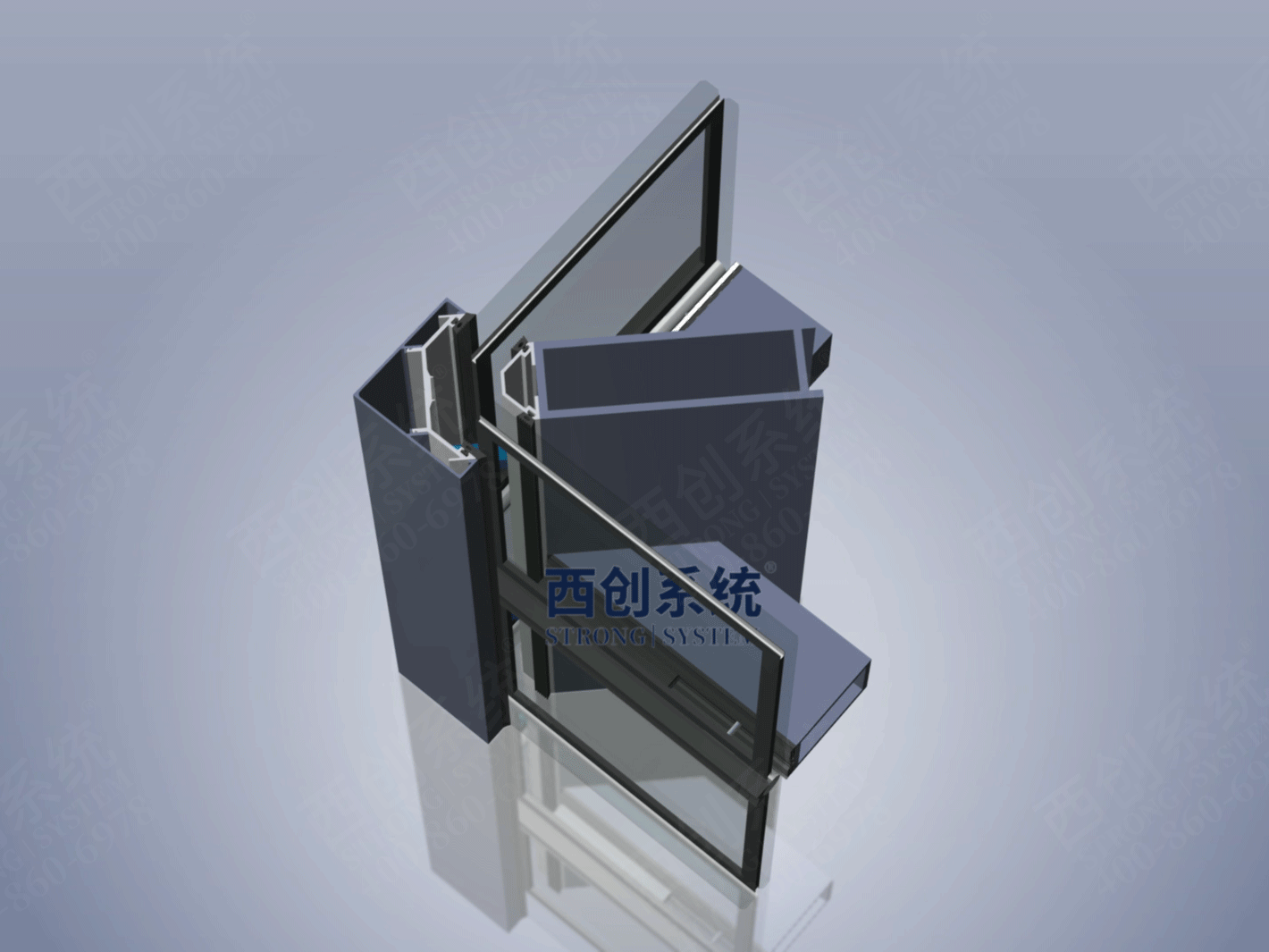 多截面精制钢型材幕墙系统90度阳角转接方法 - 西创系统(图3)