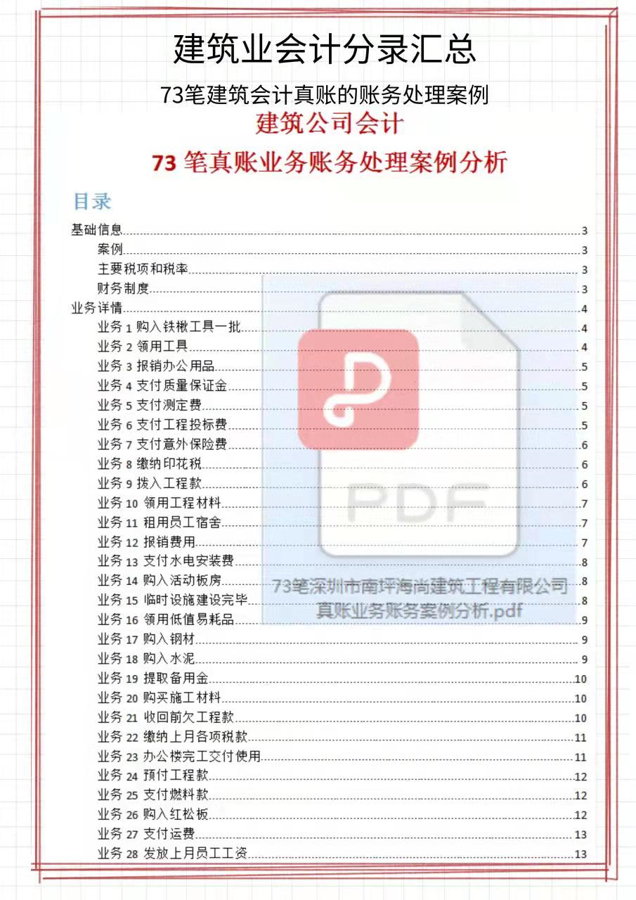 看完建筑工程项目73笔账务处理，才知道原来建筑会计做账这么简单