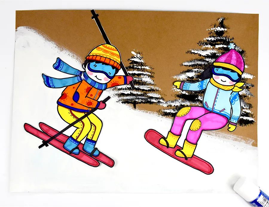 怎么介绍冬奥会的画(儿童画教程｜邂逅一场冬日的冰雪奇缘《难忘的一次滑雪》)