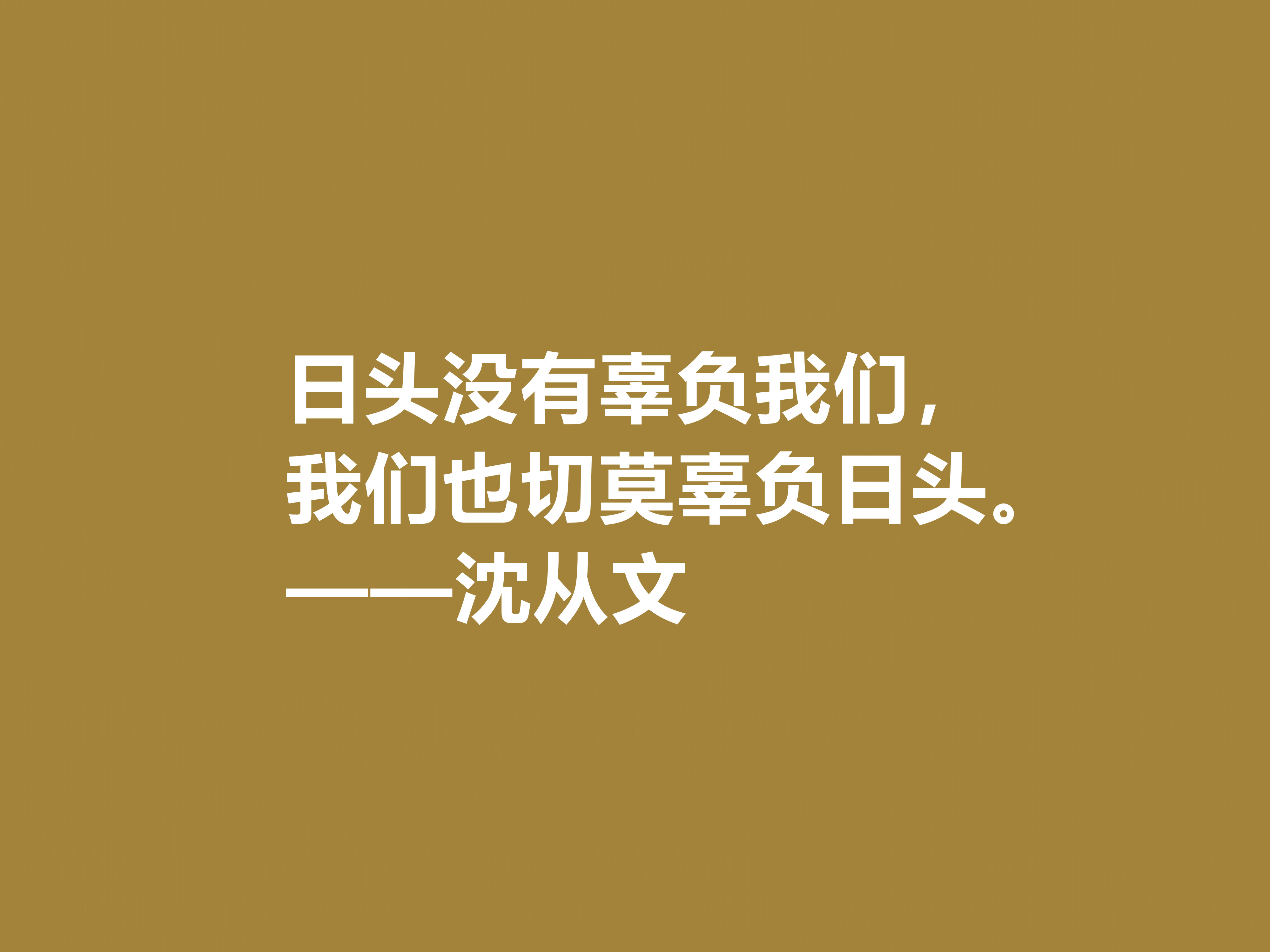 深爱沈从文的小说，细品他十句格言，文化底蕴深厚，凸显其人生观