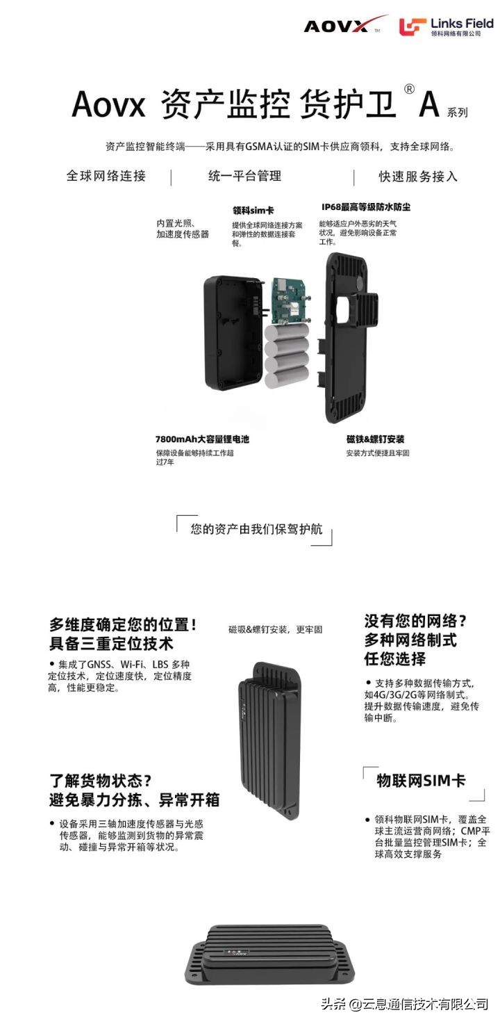 云息通信联合领科，实现资产监测设备全球网络连接