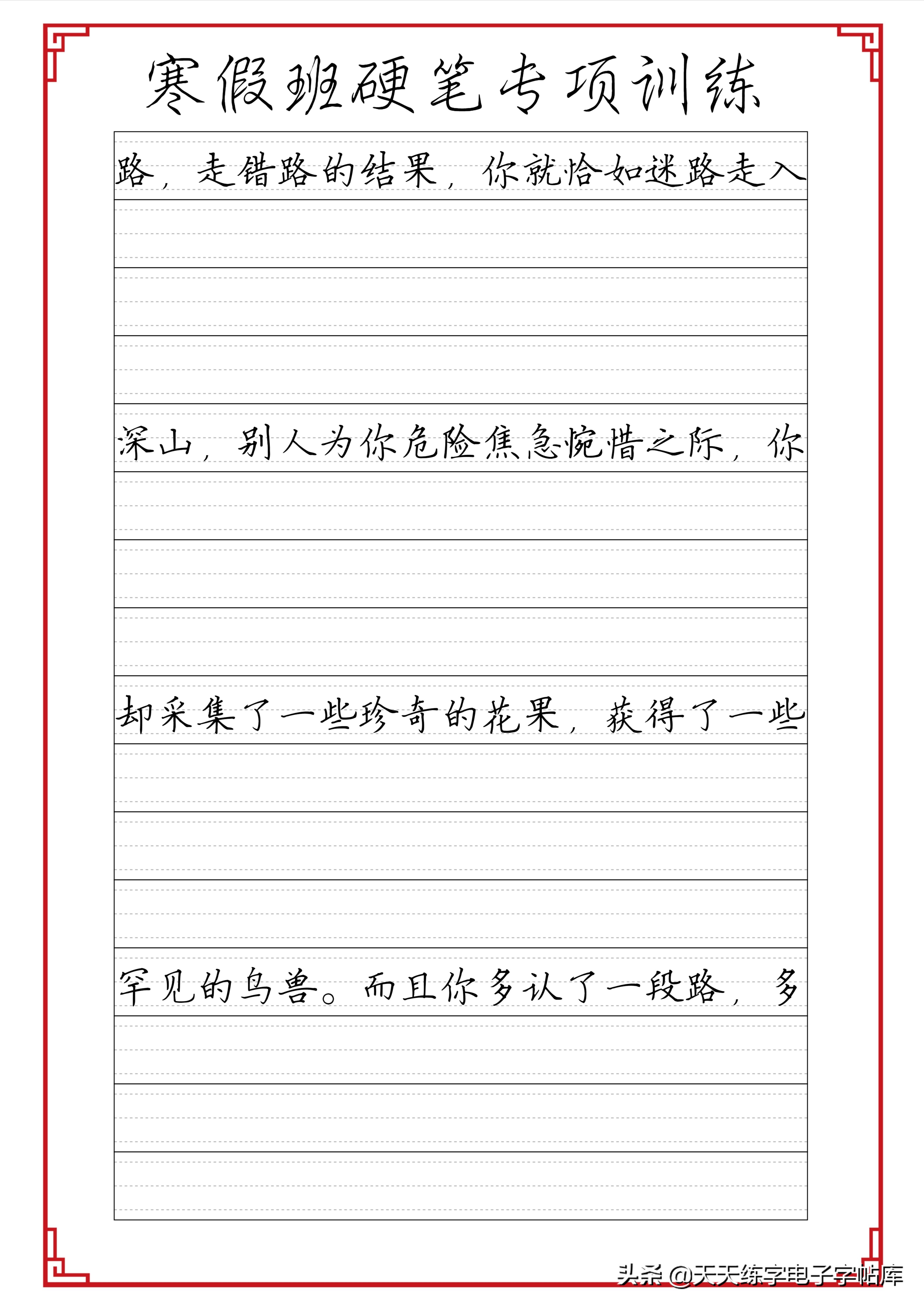 寒假练字：成语句子文段综合训练各种格子脱格练习，告别卷面扣分