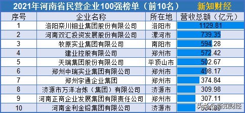 盘点2021：河南民营企业100强（完整版）