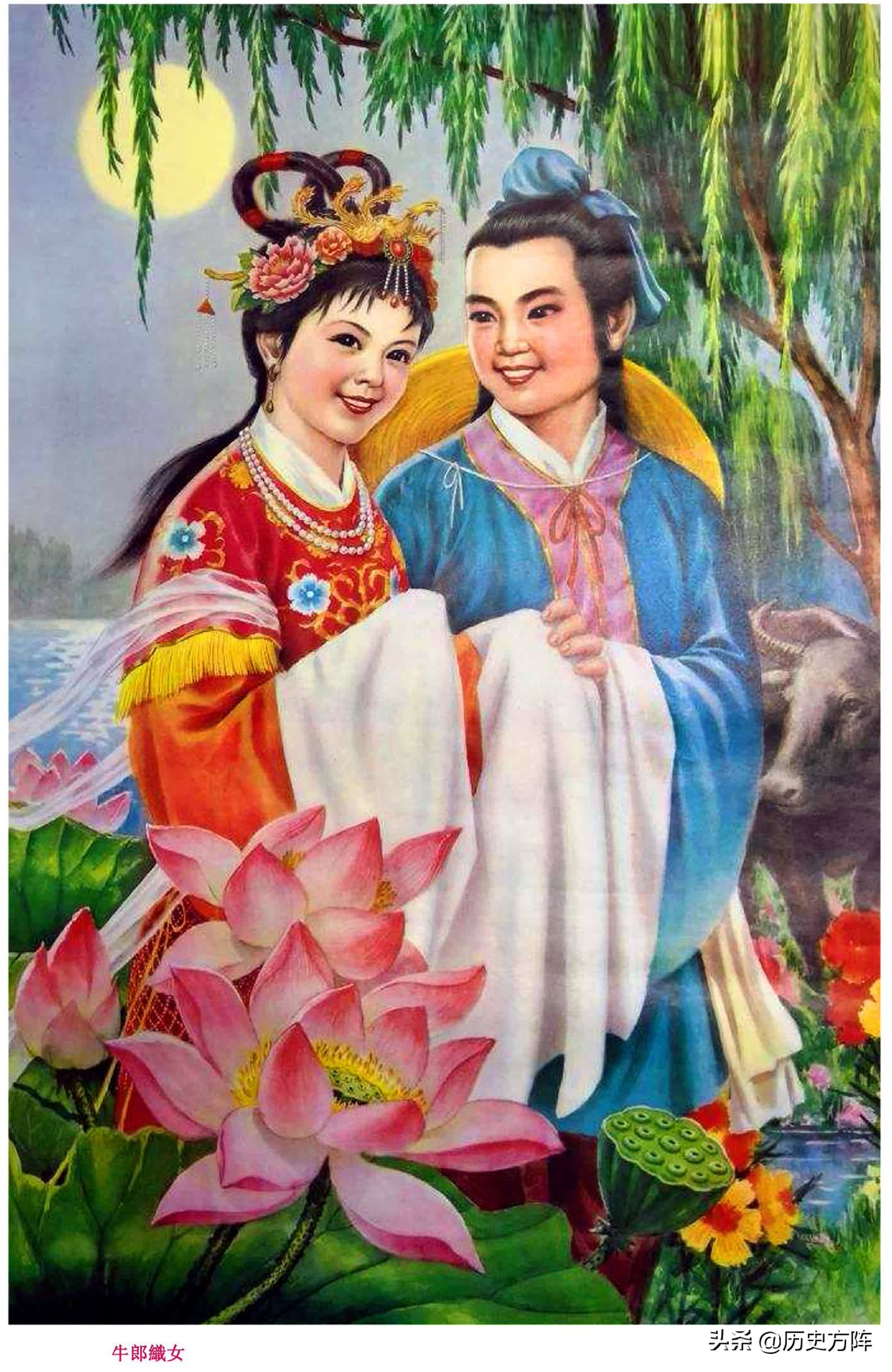 古代爱情年画,卓文君听琴,牛郎织女相会,天仙配,文君当垆