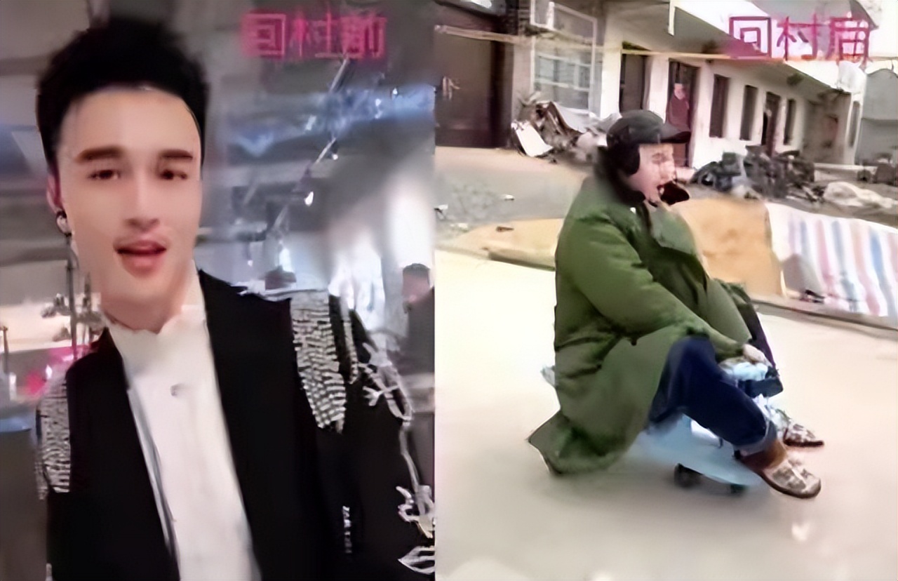 大学生回村前后对比图火了，在外再嚣张回家也要扒苞米，笑不活了