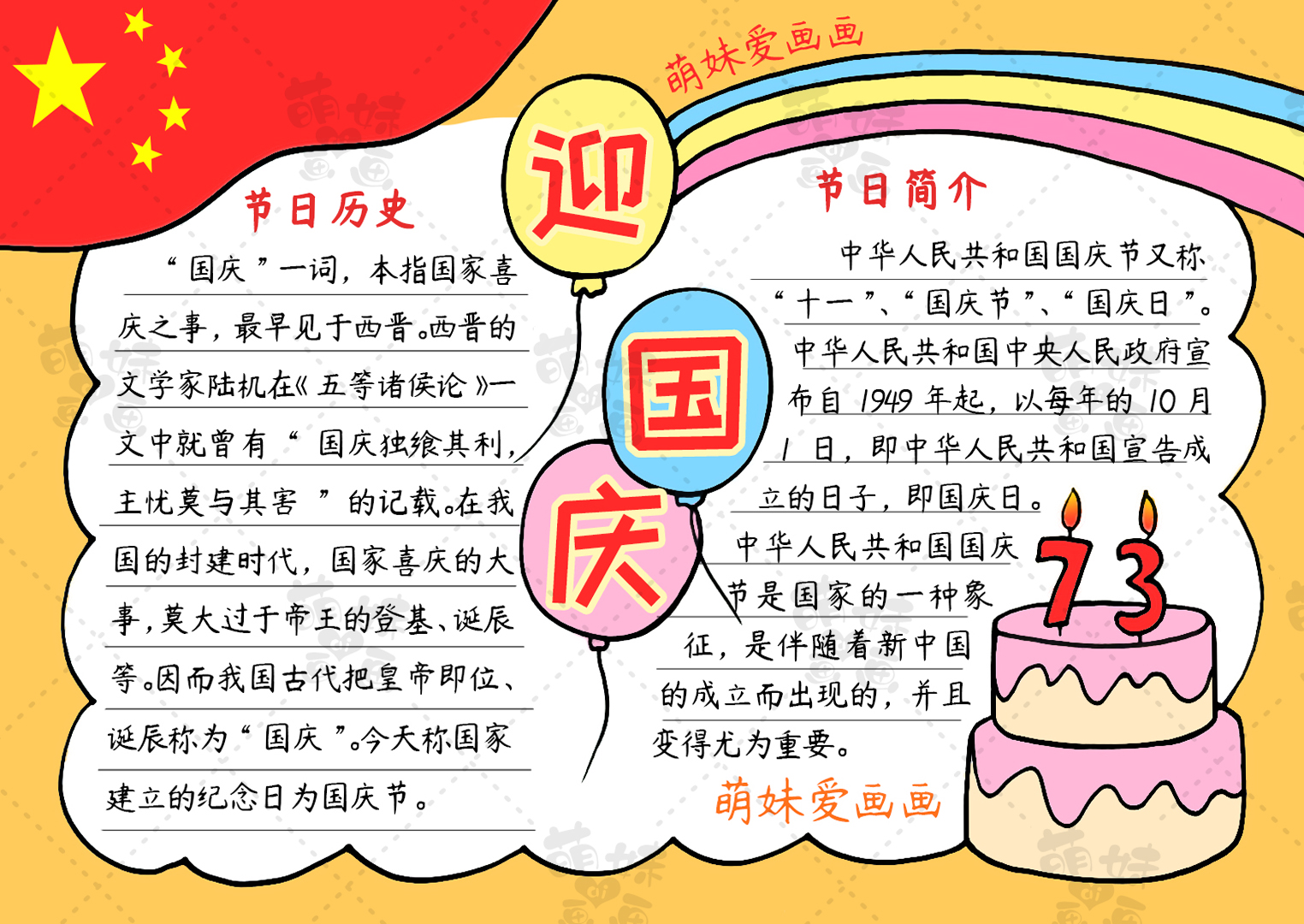 关于2022年世界杯的手抄报(含文字内容的2022国庆节手抄报及简笔画