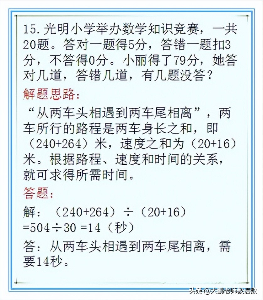 2022小学数学重点题型,小学数学经典题型30例(图15)