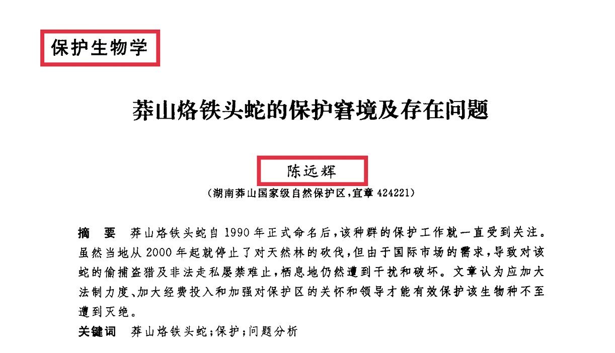 一条100多万！我国不到500条，“蛇中熊猫”莽山烙铁头为啥濒危？