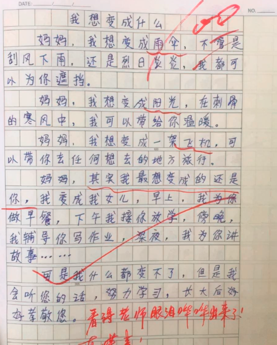 小学生作文《我的妈妈》，全文仅有十几个字，却让老师哭笑不得