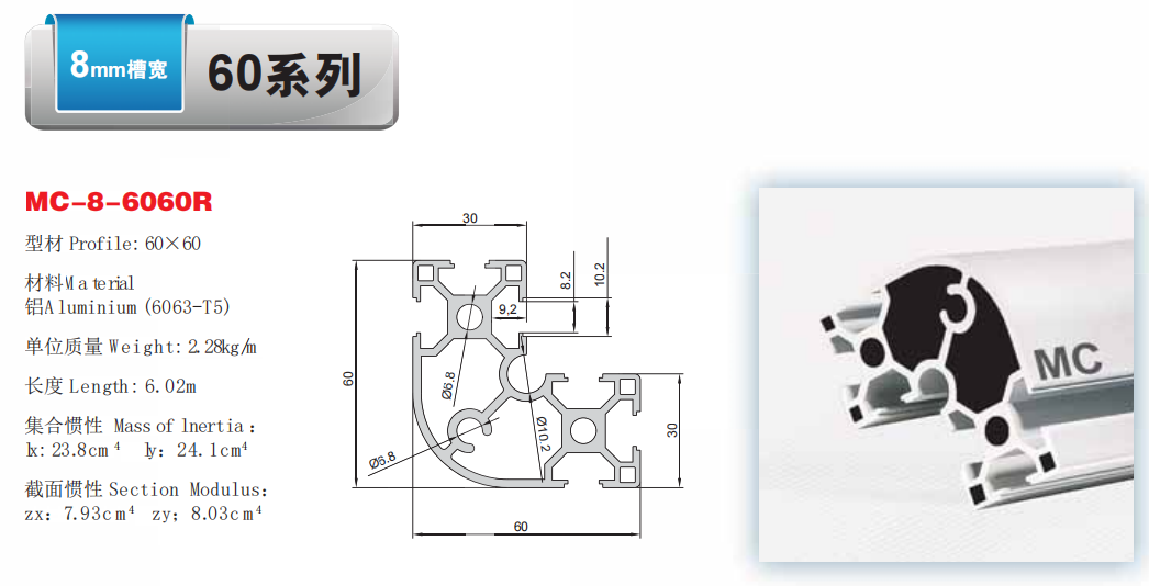 种类多样的铝型材之6060