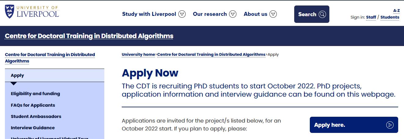 60个全奖博士！利物浦大学数据科学、AI 和机器学习开放申请