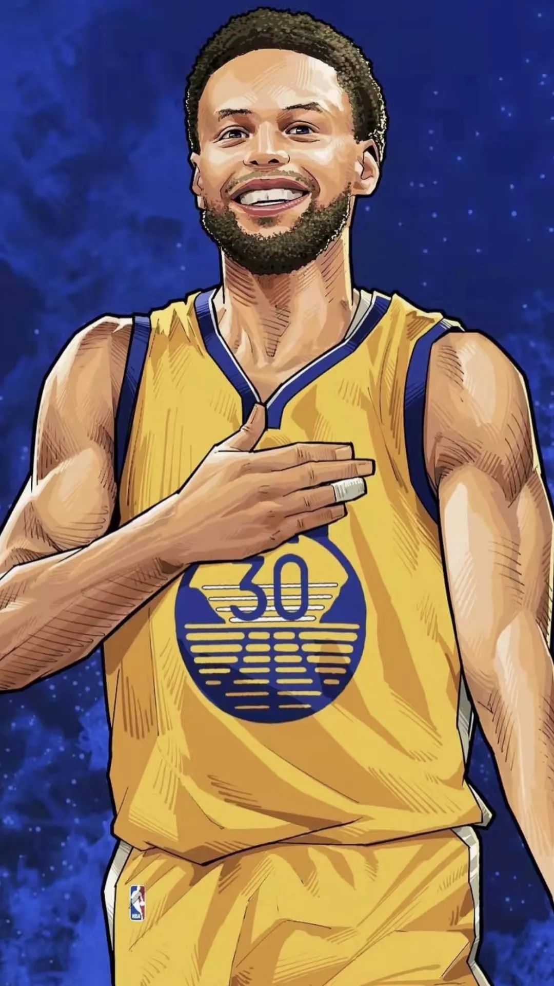 nba球星动漫壁纸(「篮球壁纸第14期」:詹姆斯和库里的漫画壁纸)