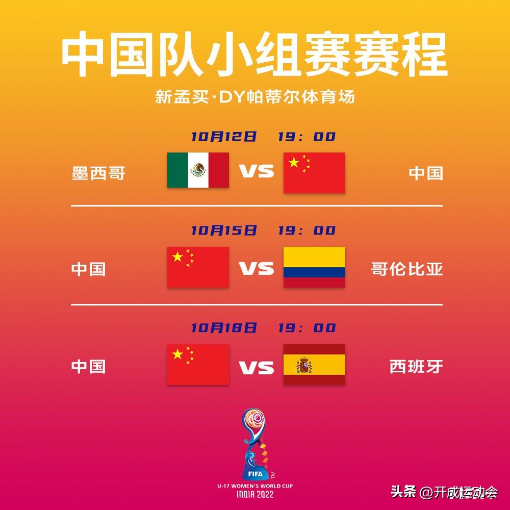 2022年女足世界杯赛程（U17女足世界杯第2轮：10月15日中国女足VS哥伦比亚，期待央视直播）