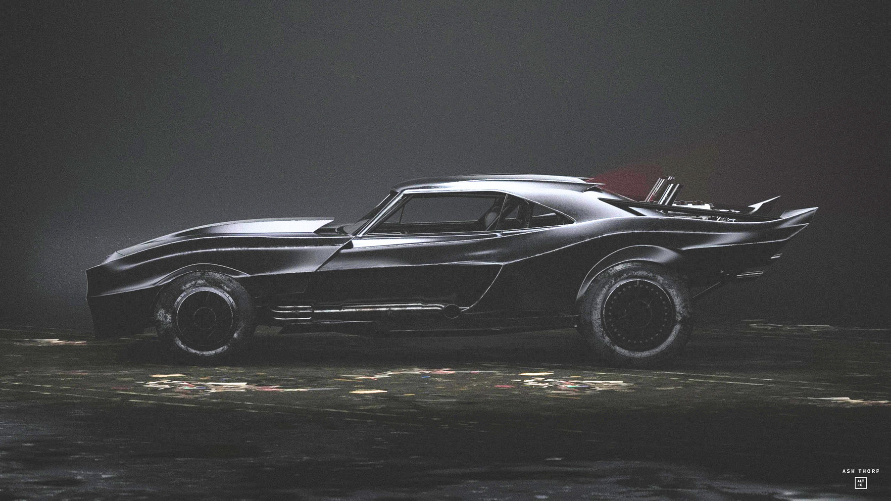 《蝙蝠侠》原来的概念图已经公开，反派丧钟登场，蝙蝠侠车更有未来感。