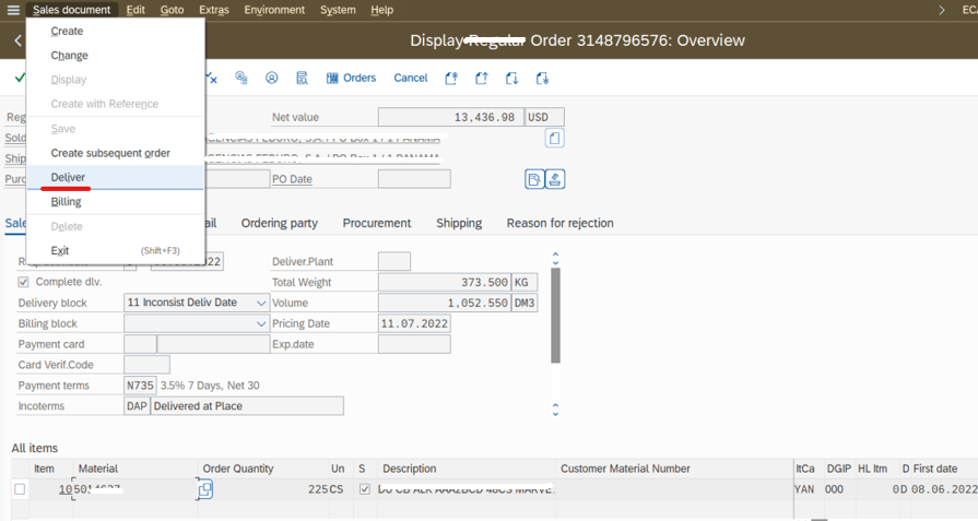 SAP SD初阶之VA03为销售订单创建交货单