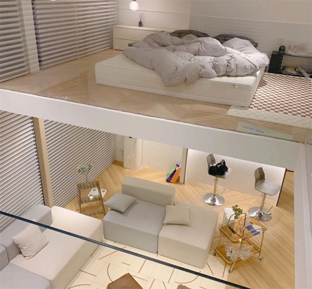 一间广州40㎡LOFT：“天井”式二层隔间很有特点，独居也太舒服了