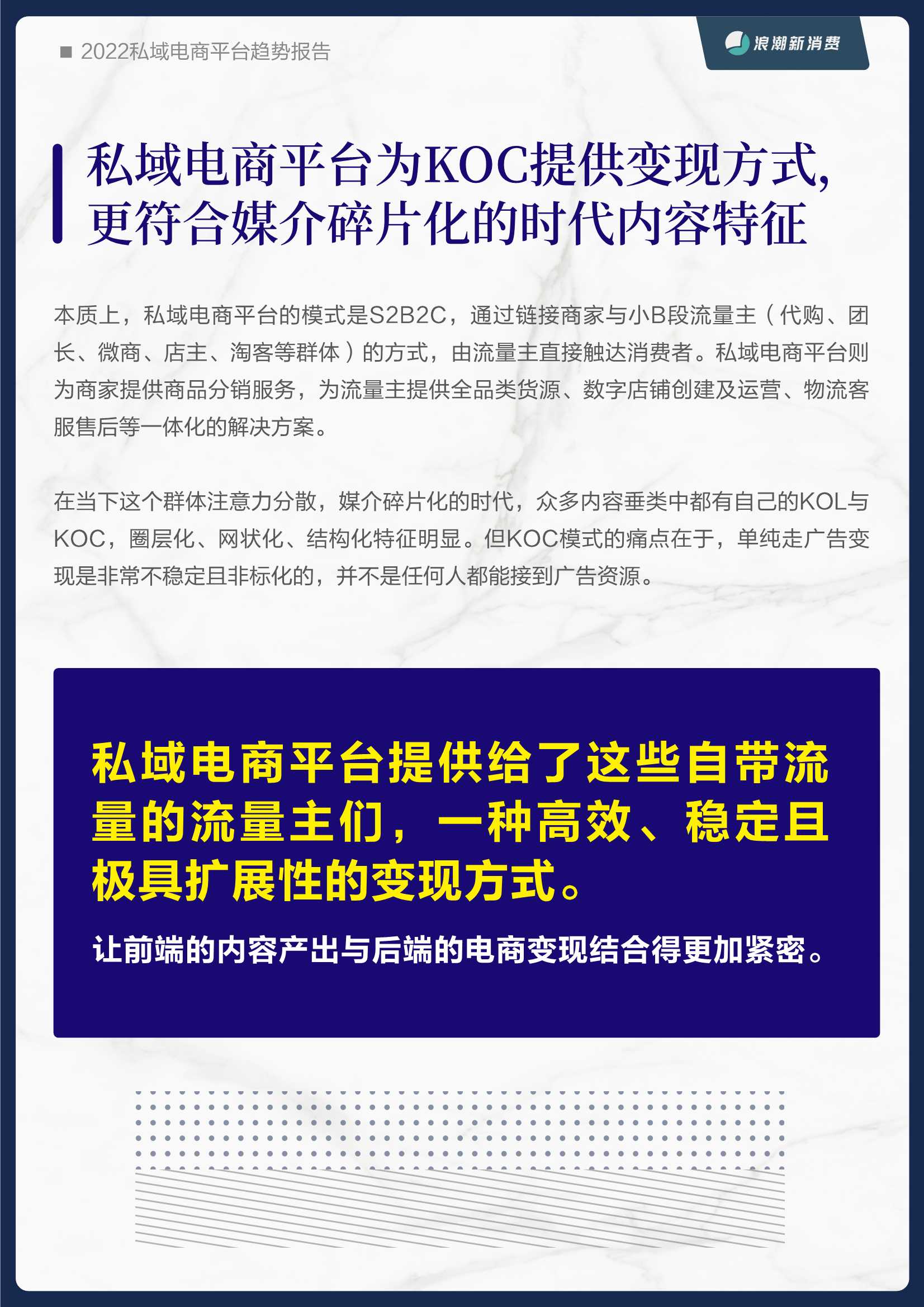 2022私域电商平台趋势报告（浪潮新消费）
