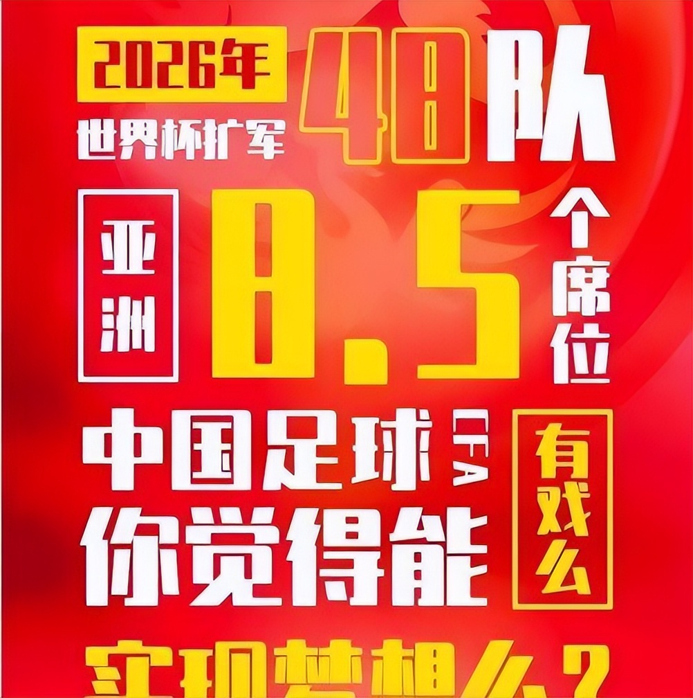 2026世界杯参队人数(2026世界杯亚洲将有8.5个名额，国足有戏吗？)