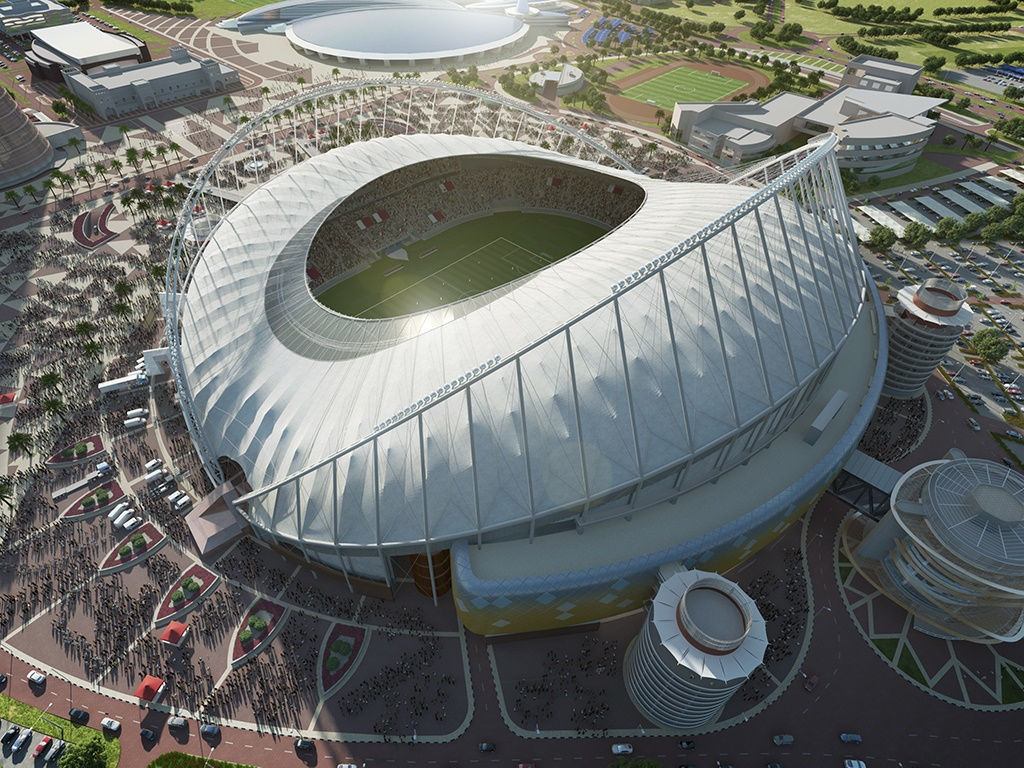 卡塔尔世界杯是哪个城市(卡塔尔世界杯8座地标性场馆实景图，一探体育场背后的设计巧思)