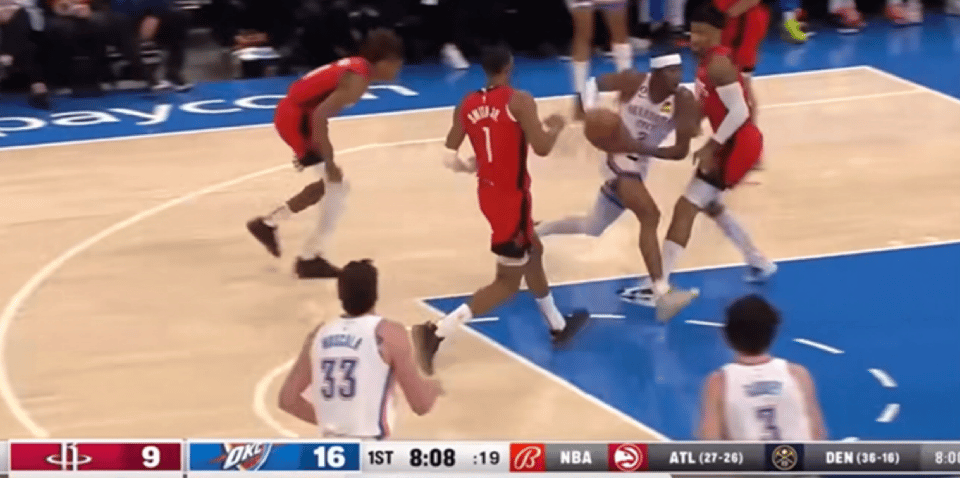 NBA雷霆VS火箭常規賽（雷霆轟153分狂勝火箭32分反超湖人 亞歷山大單節20分三節42分打卡）