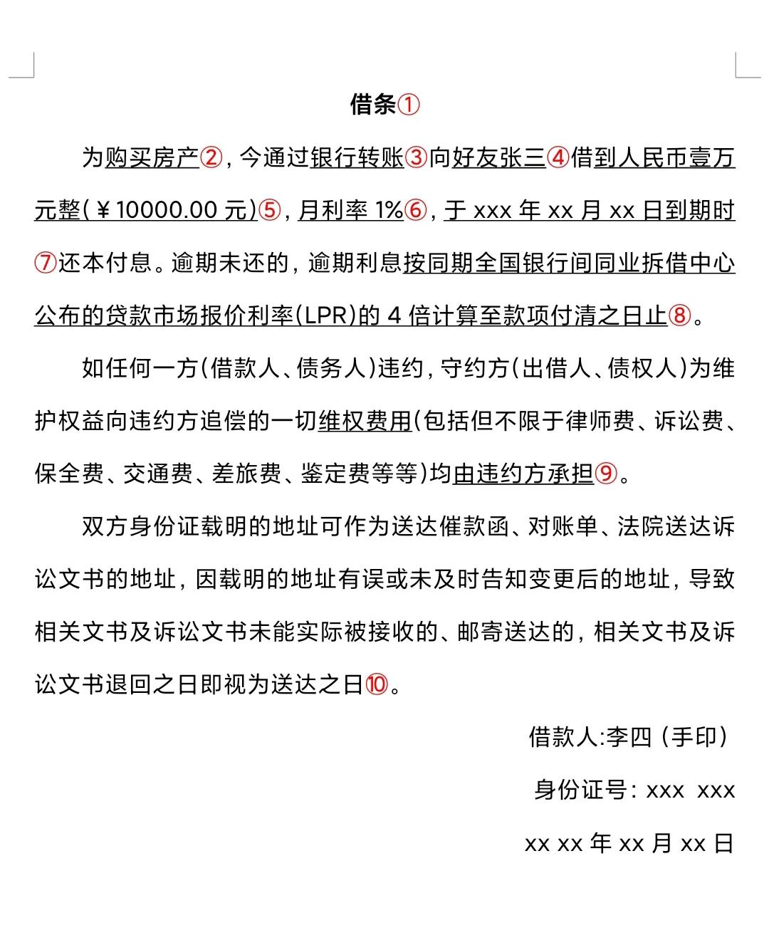 借贷协议,借款协议书范本
