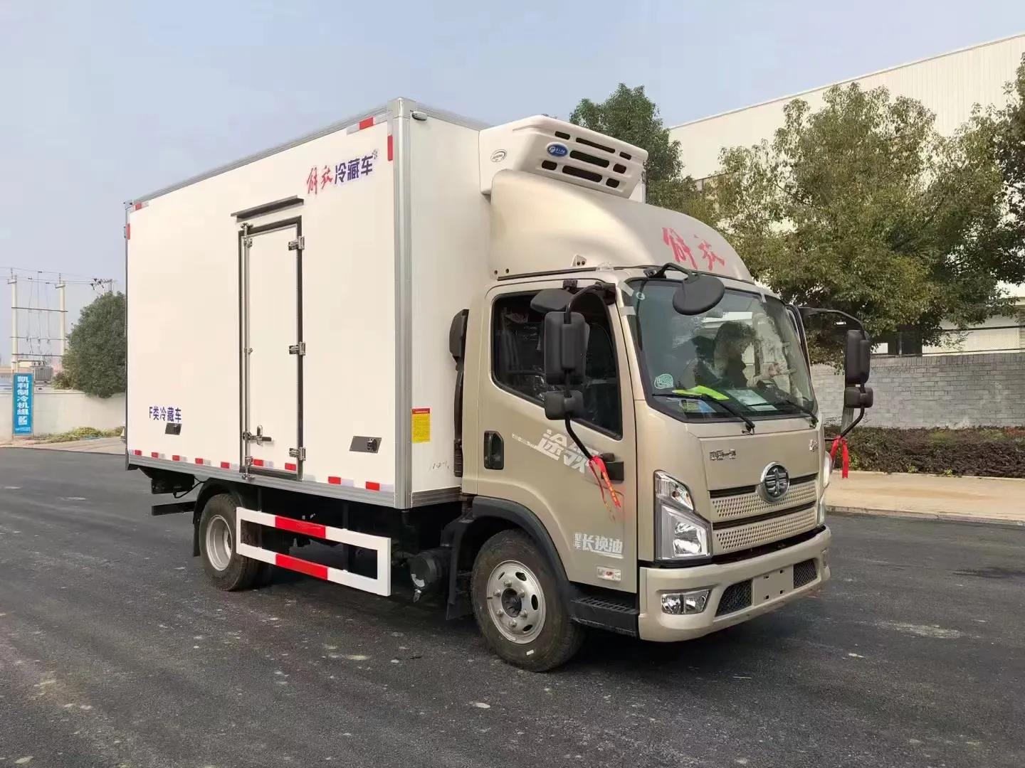 江铃福田奥铃东风重汽解放长安江淮骏铃4米2蓝牌冷藏车多少钱