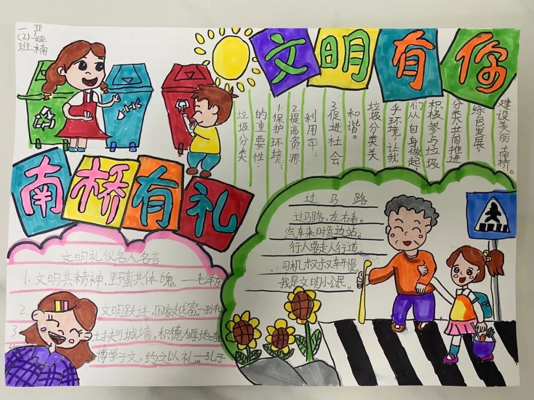 文明入画!一起来欣赏这些奉贤小“马良”的作品