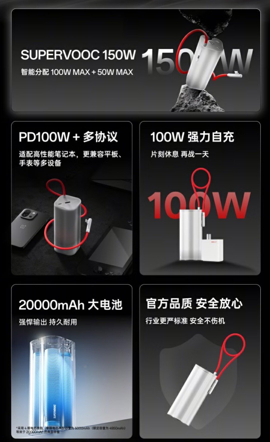 支持150W快充，一加150W超能核移动电源带来新体验