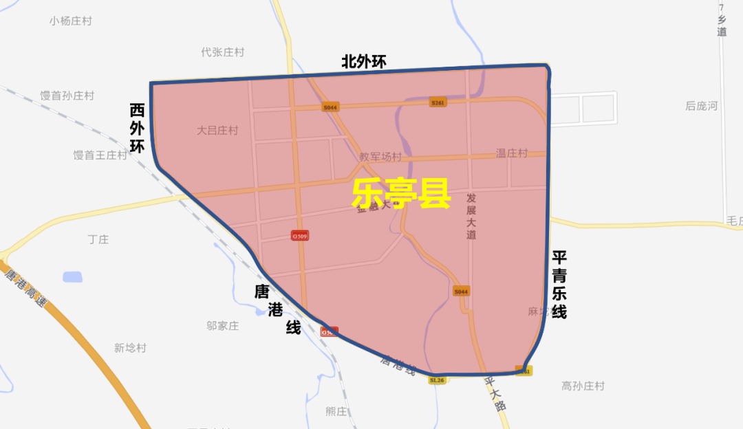 乐亭尾号限行区域地图图片