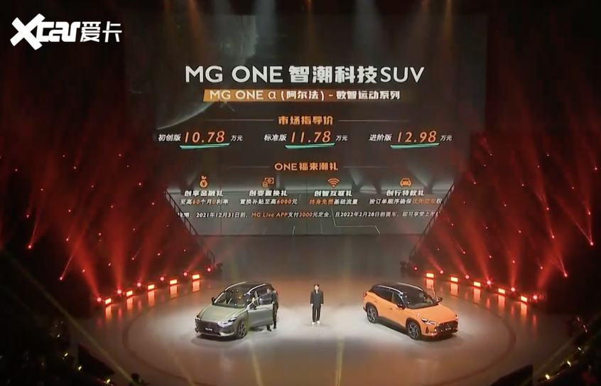 10.78-12.98万元 三款车型 名爵MG ONE α版正式上市