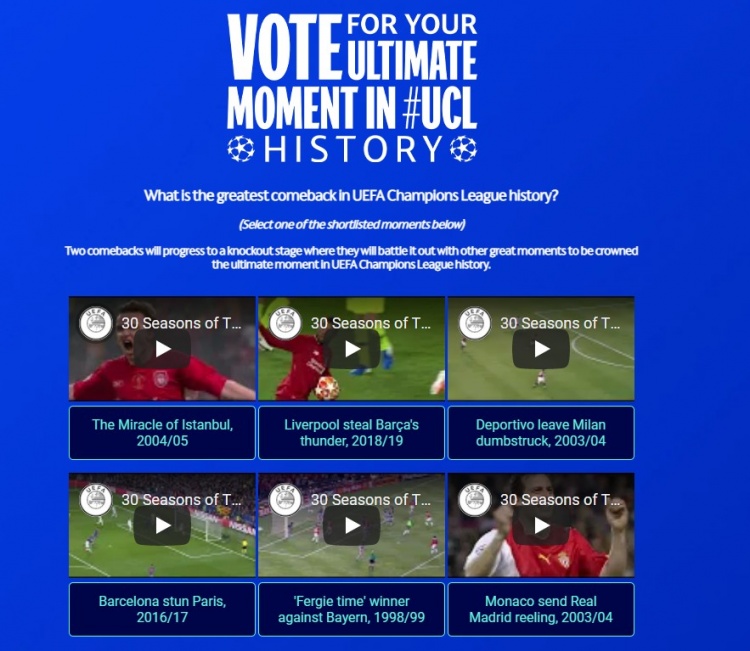 欧冠四分之一决赛首回合结果（欧冠官方评历史最佳时刻：伊斯坦布尔奇迹、诺坎普6-1翻盘在列）-华海博客