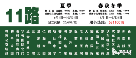 2022年，滨海最新公交线路、时刻表、票价来啦