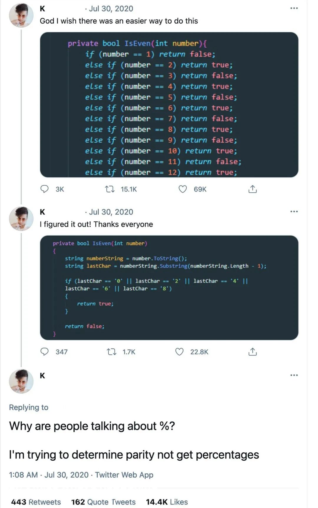 20 个笑肚疼的代码片段