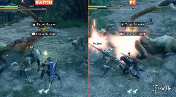 《怪物猎人：崛起》PC与Switch画面对比 更清晰锐利