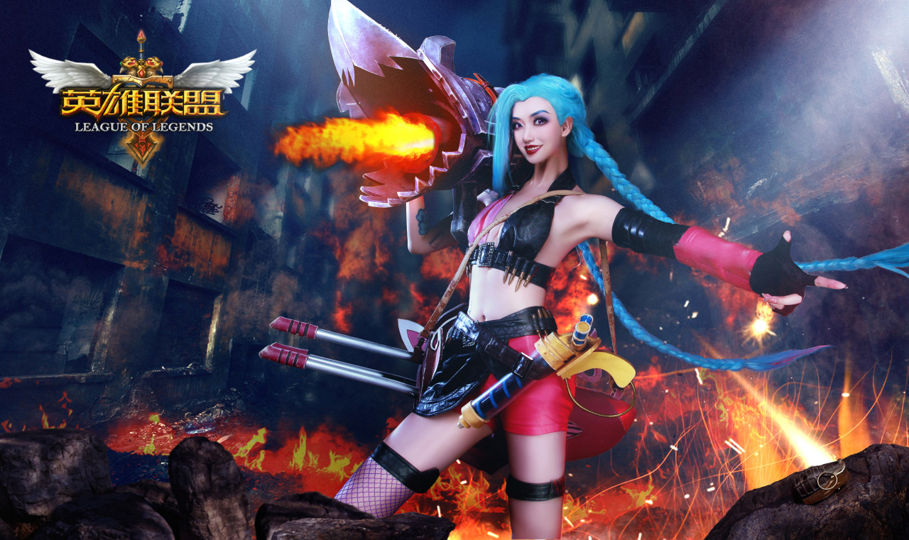 英雄联盟人物COSPLAY 金克丝原皮图-哪边嗨